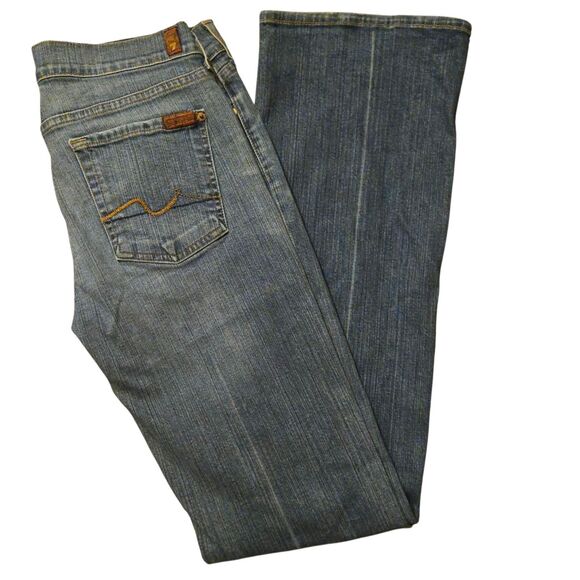7 For All Mankind Bootcut Jeans Size 29 Mid Rise Rockabilly Cowgirl Western - Picture 1 of 12